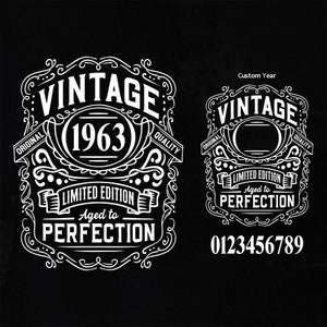 60th Birthday Shirt | 60th Birthday Svg | 1963 Aged to perfection | Vintage 1963 Svg | Aged to Perfection Svg | 60th Birthday Gift Idea