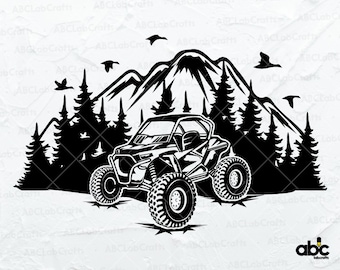 Mountain Atv Svg File | Atv Offroad Svg | Offroad Svg | RZR Atv Svg | ATV Clipart | Png DXF Jpg Eps File for Cricut Silhouette Printable