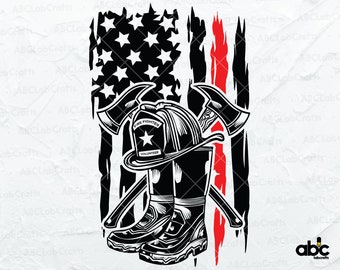 US Fire Fighter Gear Svg File | Fire Fighter Boots Svg | Volunteer Svg | Rescue Svg | Png DXF Jpg Eps File for Cricut Silhouette Printable