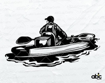 Kayak Fishing Svg File | Fishing Svg | Kayak angling Svg | Lake Fishing Svg | Kayak Fishing Shirt | River Fishing Svg | Kayak Svg