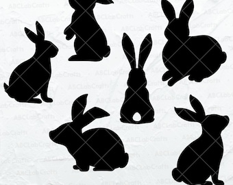 ウサギの SVG バンドル | ウサギのシルエット | ウサギのクリップアート | ウサギの SVG | ウサギのシルエット | Cricut シルエット印刷用 DXF PNG EPS ファイル