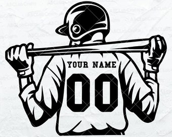 Baseball Player Svg File | Personalized Name Svg | Baseball Team Svg | Baseball Dad Svg | Dxf Png Eps Files for Cricut Silhouette Printable