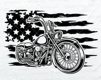 US Motorcycle Svg File | Biker Svg | Motorbike Svg | Biker Shirt | American Biker Svg | Dxf Png Eps Files for Cricut Silhouette Printable