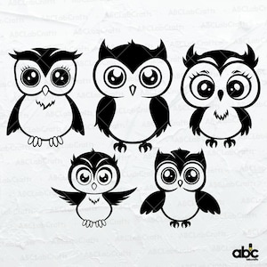 Cute Owl Svg Bundle | Owl Clipart | Cute Owl Png | Owl Cut Files | Cute Owl Cut Files | Dxf Png Eps Files for Cricut Silhouette Printable