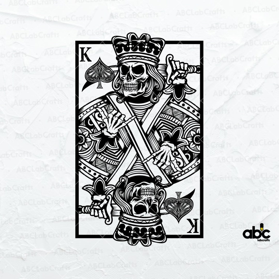 Skeleton King of Spades Svg File Ace Card Svg King Ace Svg Gothic
