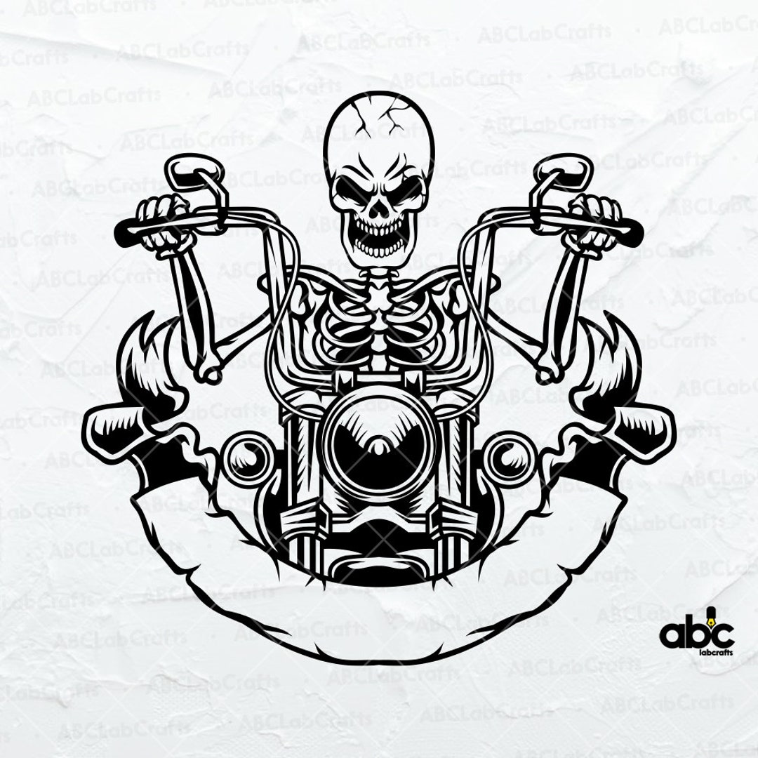 Skull Biker Svg File Motorcycle Svg Biker Clipart Etsy Finland