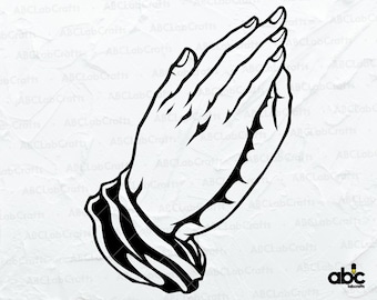 Praying Hands With Rosary Svg File | Christian Svg | Pray Decal Shirt| Praying Hands Svg | Dxf Png Eps Files for Cricut Silhouette Printable