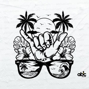 Shaka Summer Vibes Svg File | Summer Svg | Summer Clipart | Shaka Clipart | Yolo Svg | Png DXF Jpg Eps File for Cricut Silhouette Printable