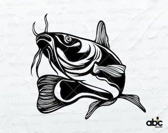 Catfish Illustration Svg File | Fish Svg | Lake Fish Svg | River Fish Svg | Catfish Clipart | Catfish Svg | Catfish Cut Files