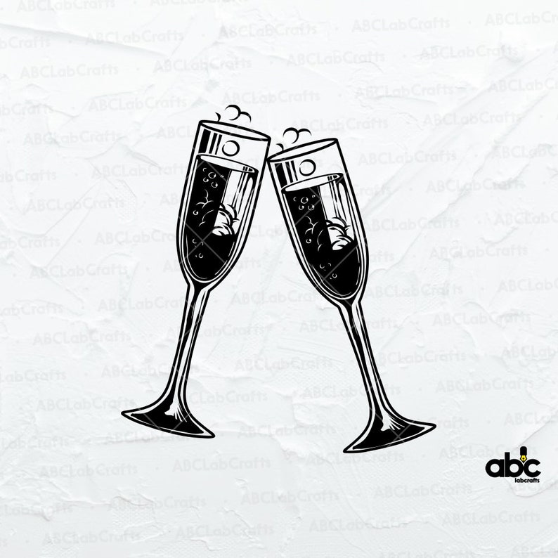 Champagne Glasses Svg File Glasses Svg Champagne Glasses Etsy