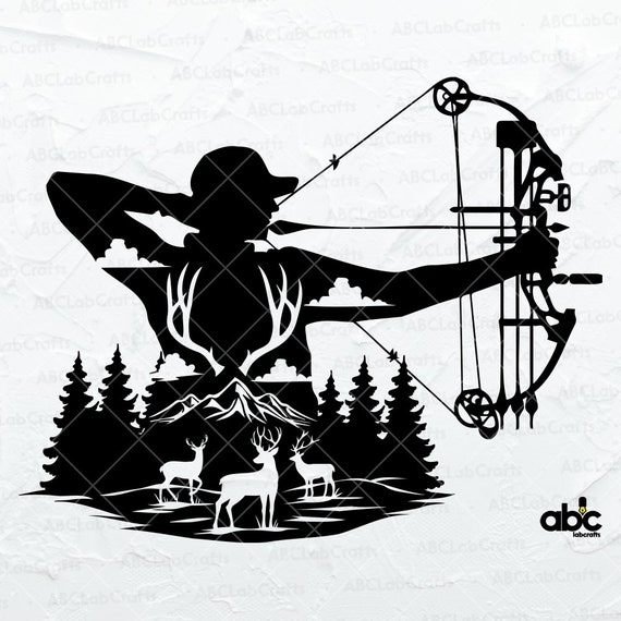 Deer Bow Hunting Svg File Bow and Arrow Clipart Antler Etsy