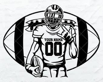 Personalized Football Player Svg File | Football Svg| Football Team Name | Football Season Dxf Png Eps Files for Cricut Silhouette Printable