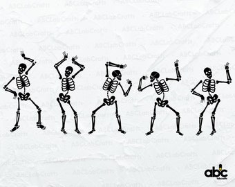 Esqueletos bailando Halloween Archivo svg / Esqueletos Halloween Svg / Esqueletos bailando Svg / Bailando Halloween Svg / Esqueletos Svg