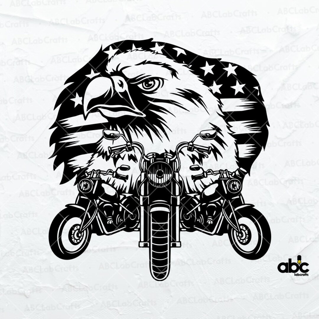 US Eagle Biker Svg File Motorbike Clipart Biker Shirt Png US Big Bike