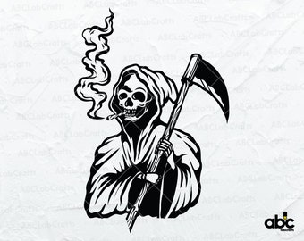 grim reaper smoking a cigarette tattoo Added on to a Friday