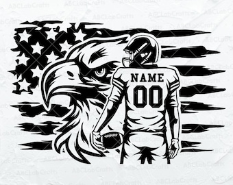 US Eagle Football Player Svg File | American Football Svg | US Football Team Name | Dxf Png Eps Files for Cricut Silhouette Printable