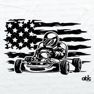 US Go Kart Riding Svg / Go Kart Svg / Archivos Go Kart para Cricut / Archivos Go Kart Svg para Silhouette / Go Kart Racing Svg / Go Kart Clipart