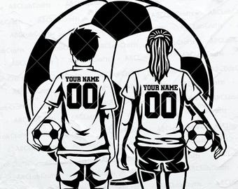 Personalized Soccer Player Svg File | Soccer Svg | Soccer Clipart | Soccer Kid Cutfile | Dxf Png Eps Files for Cricut Silhouette Printable