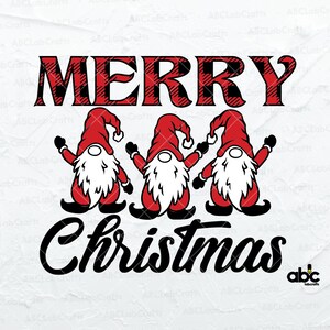 Merry Christmas Svg File | Buffalo Plaid | Kids Funny Christmas Shirt | Cute Gnomies | Christmas Gnomes | Svg File for Cricut & Silhouette