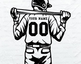 Baseball Player Svg File | Personalized Name Svg| Baseball Team Svg | Baseball Dad Svg Clipart Png Eps Files for Cricut Silhouette Printable