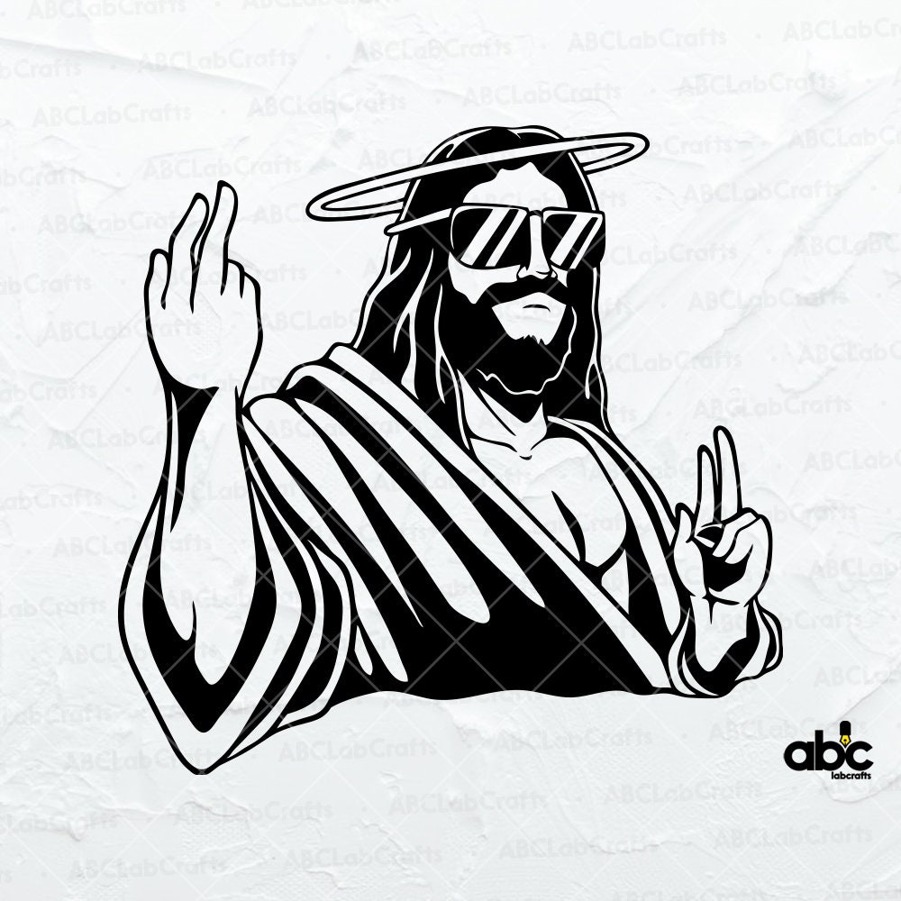 Coole Jesus-Svg-Datei | Religiöser Christ | Sohn Gottes zwar | Jesus Peace  Zeichen Clipart | Dxf Png Eps Dateien für Cricut Silhouette Printable -  Etsy Österreich, image size:1000x1000