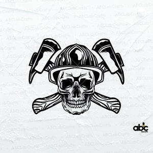 Firefighter Skull Svg File | Firefighter Png | Firefighter Clipart | 911 Svg | Firefighter svg | Fireman Svg | Firefighter Shirt | Cut files