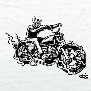 Biker Skull Svg Bestand | Schedel Svg | Ruiter Svg | Motorfiets Svg | Biker Shirt Svg | Png DXF Jpg Eps-bestand voor Cricut Silhouet Afdrukbaar