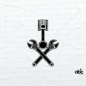 Mechanic Logo Svg File | Piston Svg | Mechanic Tools Svg | Car Repair | Mechanic Svg | Car Service | Garage svg | Repair Service Svg