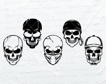 Dödskalle Svg-paket | Sockerskalle Svg | Dödskallesilhuett | Dödskalle Clipart | Dödskalleklippfiler | Dxf Png Eps-filer för Cricut Silhouette utskrivbara