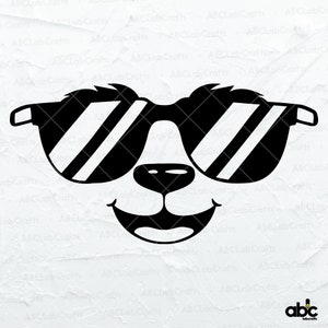 Panda Face Svg File | Panda Svg | Cute Bear Face Svg | Bear Svg | Panda Bear Svg | Bear | Dxf Png Eps Files for Cricut Silhouette Printable