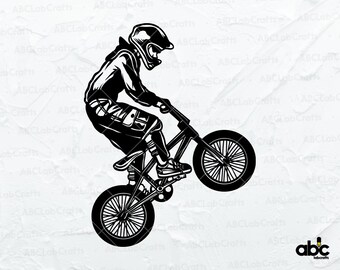 Fietsracen Svg | BMX-svg | Racer extreme sport SVG | Freestyle Wheelie SVG | Snijbestand