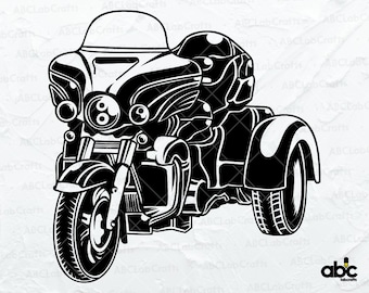 Trike Motorcycle Svg File | Trike Motorcycle Png| Motorcycle Svg| Trike Motor Clipart | Png DXF Jpg Eps File for Cricut Silhouette Printable