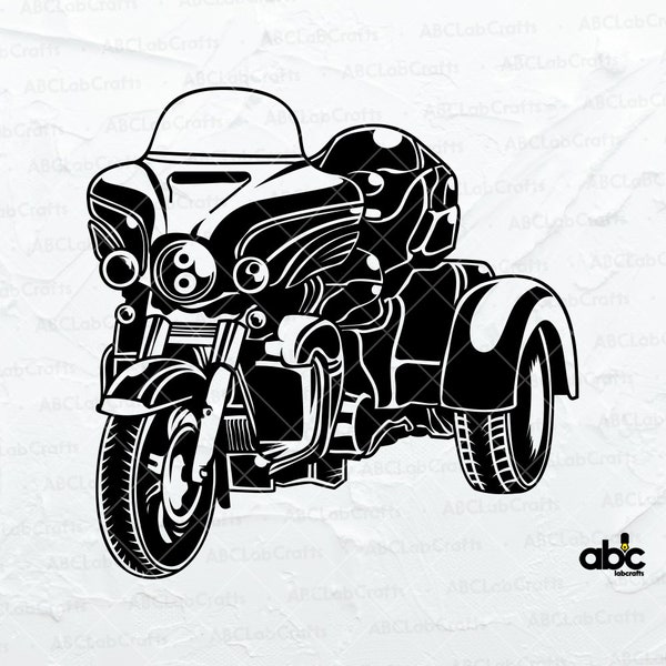 Trike Motorcycle Svg File | Trike Motorcycle Png| Motorcycle Svg| Trike Motor Clipart | Png DXF Jpg Eps File for Cricut Silhouette Printable
