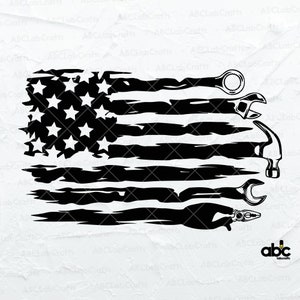 US Flag Tools Svg File | Carpenter Svg | Fixing Equipments Svg | Repair Tools Svg | Mechanic Svg | Tools Svg | Mechanical Tools Svg