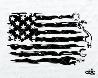 US Flag Tools Svg File | Carpenter Svg | Fixing Equipments Svg | Repair Tools Svg | Mechanic Svg | Tools Svg | Mechanical Tools Svg