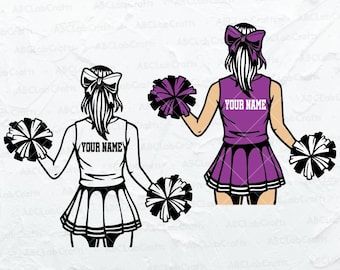 Cheerleader Personalized Name Svg | Cheerleader Svg | Cheer Dance Svg | Cheerleader Shirt Dxf Png Eps Files for Cricut Silhouette Printable