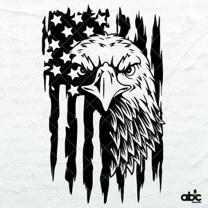 Eagle With American Flag Svg | Eagle Svg | Eagle Shirt | USA Patriotic Svg | 4th of July | Dxf Png Eps Files for Cricut Silhouette Printable