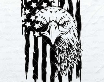 Eagle With American Flag Svg | Eagle Svg | Eagle Shirt | USA Patriotic Svg | 4th of July | Dxf Png Eps Files for Cricut Silhouette Printable