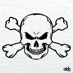 Skull and Crossbone Svg File | Skull Svg | Skull Vector | Crossbones Shirt |Skull Shirt | Dxf Png Eps Files for Cricut Silhouette Printable