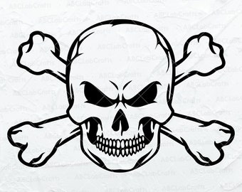 Skull and Crossbone Svg File | Skull Svg | Skull Vector | Crossbones Shirt |Skull Shirt | Dxf Png Eps Files for Cricut Silhouette Printable