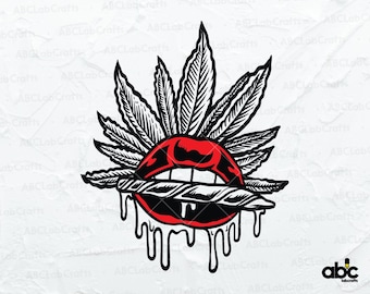 Lips Marijuana Svg | Joint Stoned 420 Svg | Weed Leaf | High Life Head | Cannabis Medical Marijuana | Cutting File