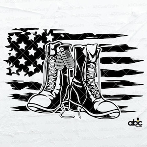 US Combat Boots Svg File | Veteran Shirt | Navy Svg | Veteran Svg | Army Svg | Soldier Png DXF Jpg Eps File for Cricut Silhouette Printable