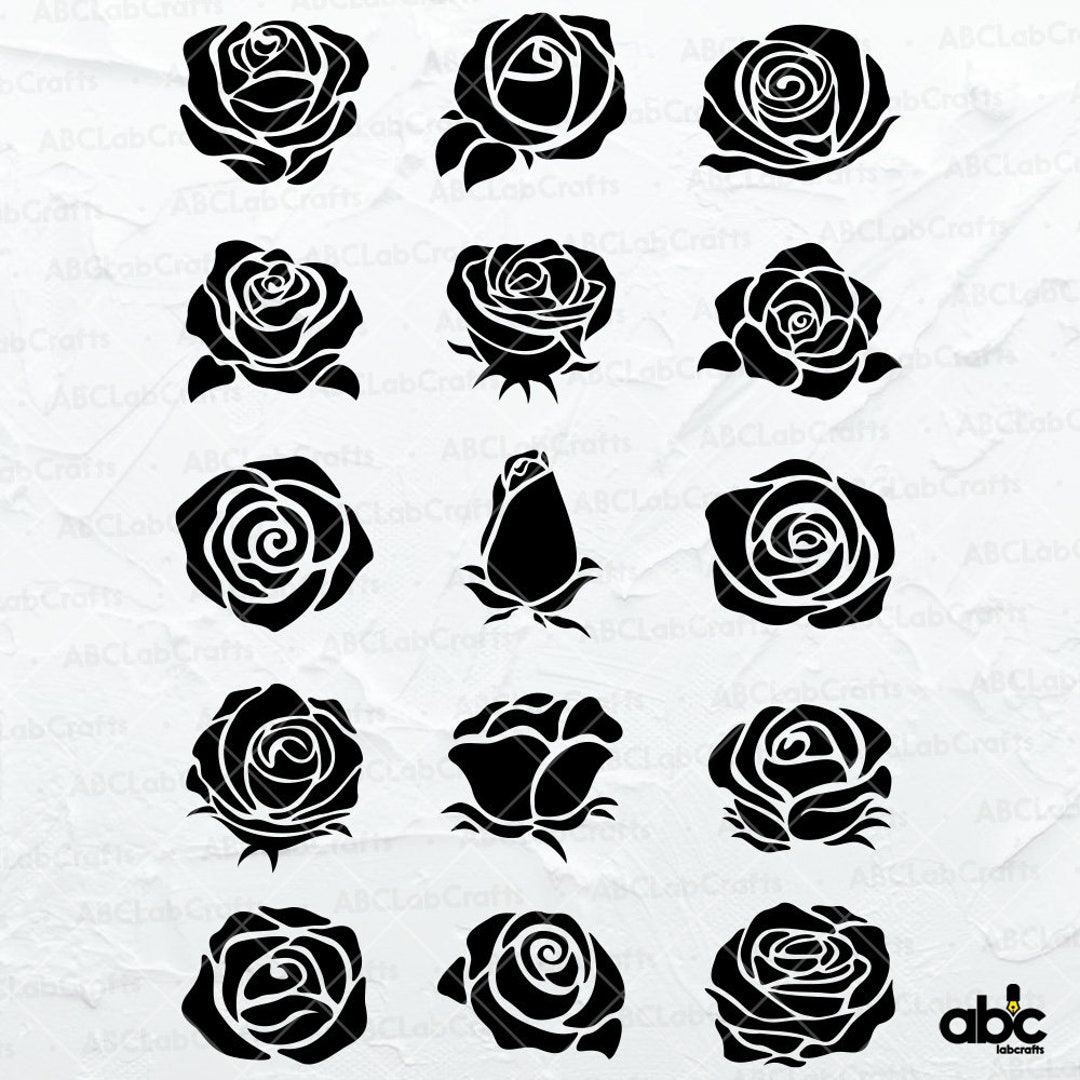 Rose Svg Bundle | Flower Svg | Rose Clipart | Rose Cut File | Rose ...