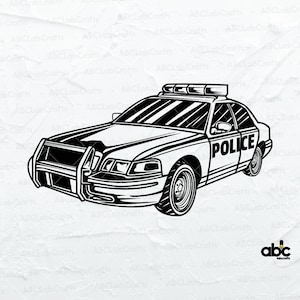 Politieauto Svg-bestand | Illustratie van politieauto | Politieautostickers | Politie auto clipart | Auto-Svg | Politiepatrouille Svg | Bestanden knippen