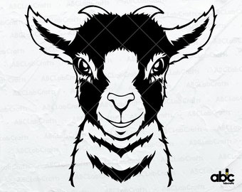 Goat Svg File | Baby Goat Svg | Cute Goat Svg | Farm Animal Svg | Cute Animal Svg | Dxf Png Eps Files for Cricut Silhouette Printable