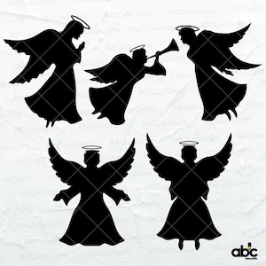 Angels Svg Bundle | Christmas Angels Svg | Angels Clipart | Angel Cutfile | Angel Vector | Dxf Png Eps Files for Cricut Silhouette Printable