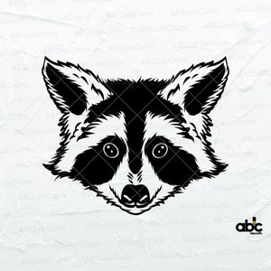Raccoon Svg File | Funny Raccoon Svg | Funny Animals Svg | Raccoon Clipart | Raccoon Head Svg
