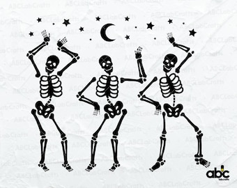 Skeletons Dance Halloween Svg | Dancing Skeletons Halloween Svg File | Skeletons Dancing Svg | Dancing Halloween Svg | Skeletons Svg