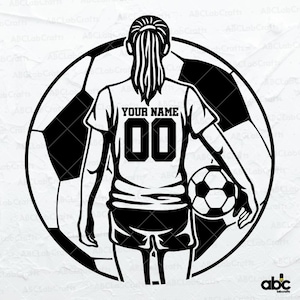 Personalized Soccer Player Svg File | Soccer Svg | Soccer Clipart | Soccer Team Cutfile | Dxf Png Eps Files for Cricut Silhouette Printable