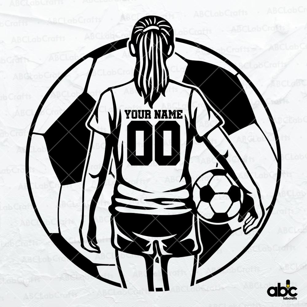 Personalized Soccer Player Svg File | Soccer Svg | Soccer Clipart | Soccer Team Cutfile | Dxf Png Eps Files for Cricut Silhouette Printable